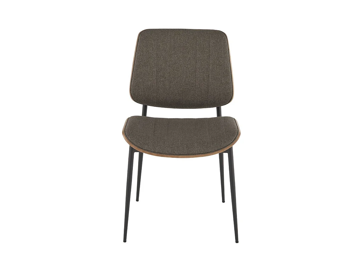 Lot de 2 chaises en tissu matelassé taupe H82,5 cm - GISELLE