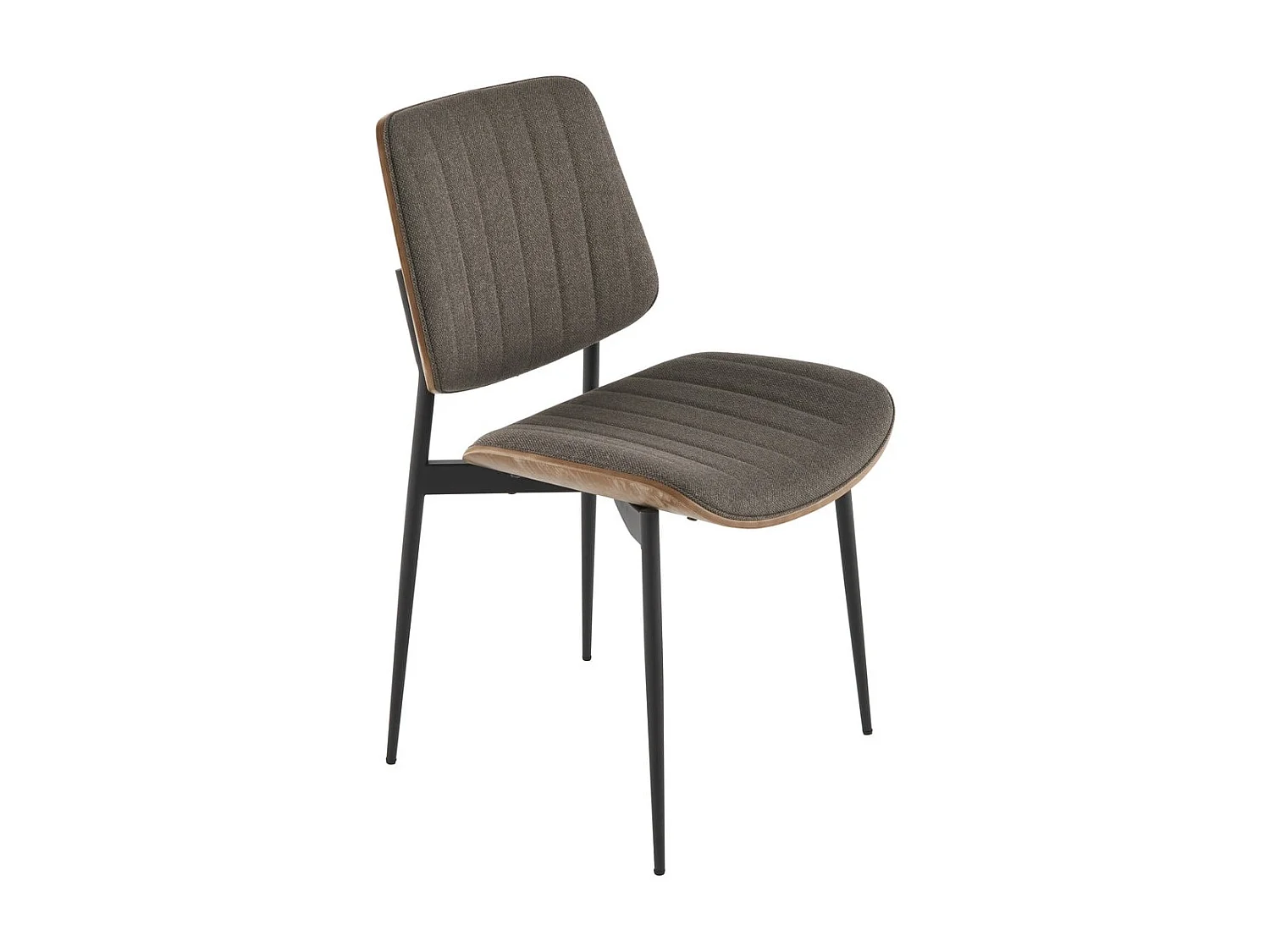 Lot de 2 chaises en tissu matelassé taupe H82,5 cm - GISELLE