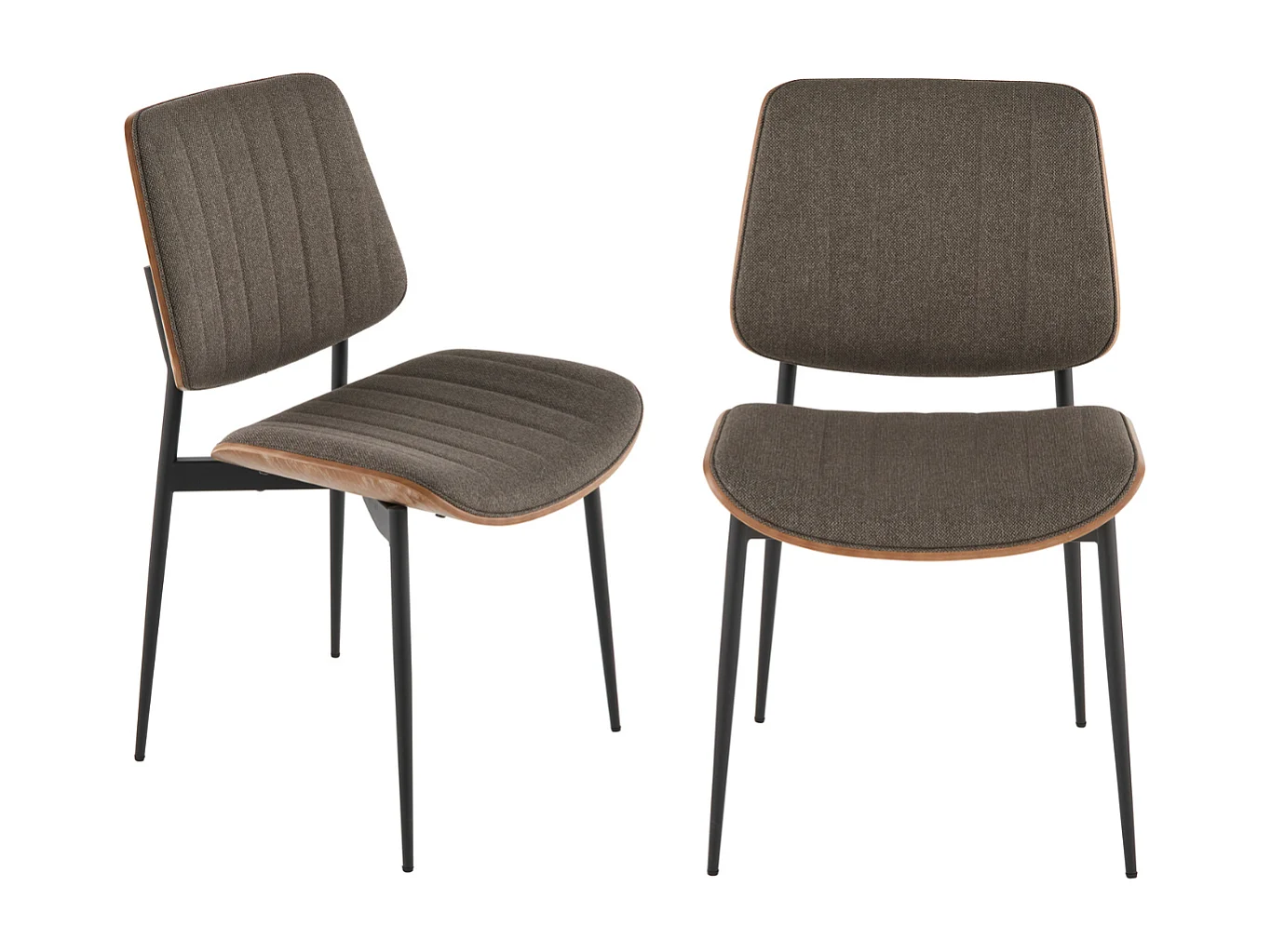 Set van 2 stoelen in taupe gewatteerde stof H82,5 cm - GISELLE