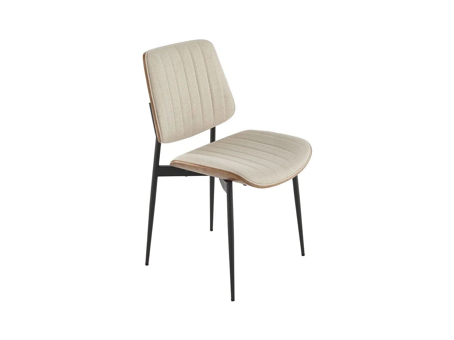 Lot de 6 chaises en tissu matelassé beige H82,5 cm - GISELLE