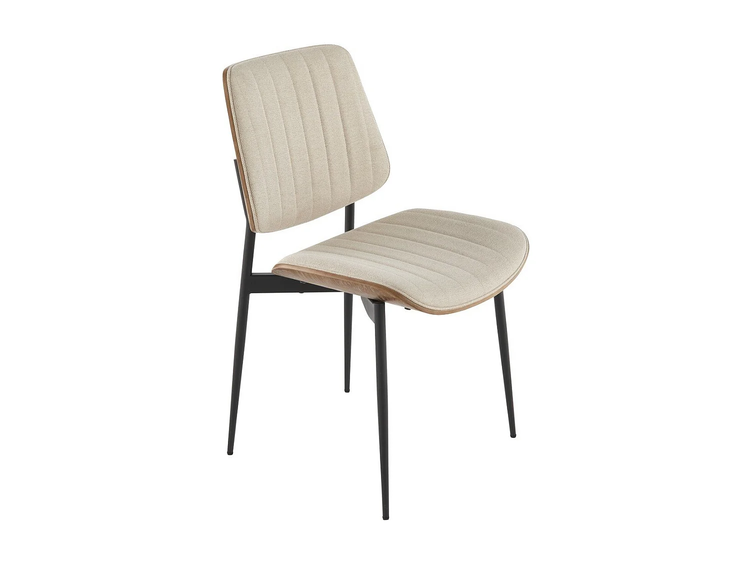 Lot de 6 chaises en tissu matelassé beige H82,5 cm - GISELLE