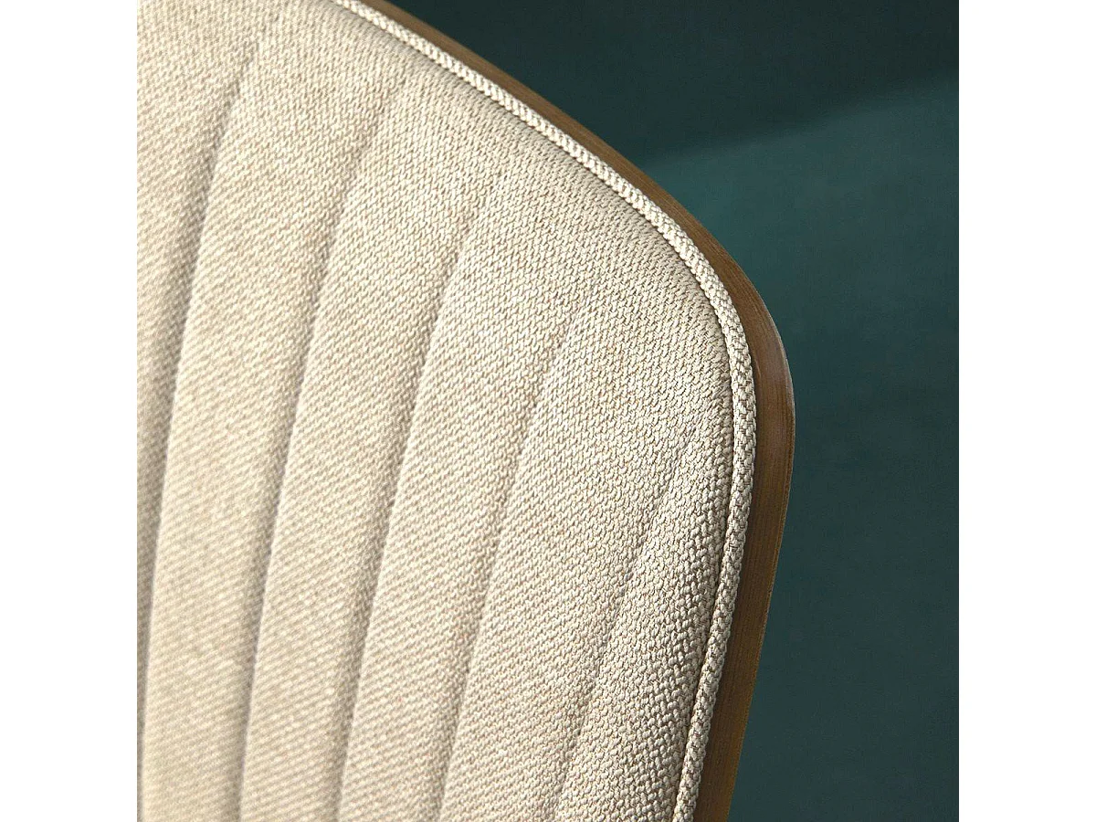 Lot de 6 chaises en tissu matelassé beige H82,5 cm - GISELLE