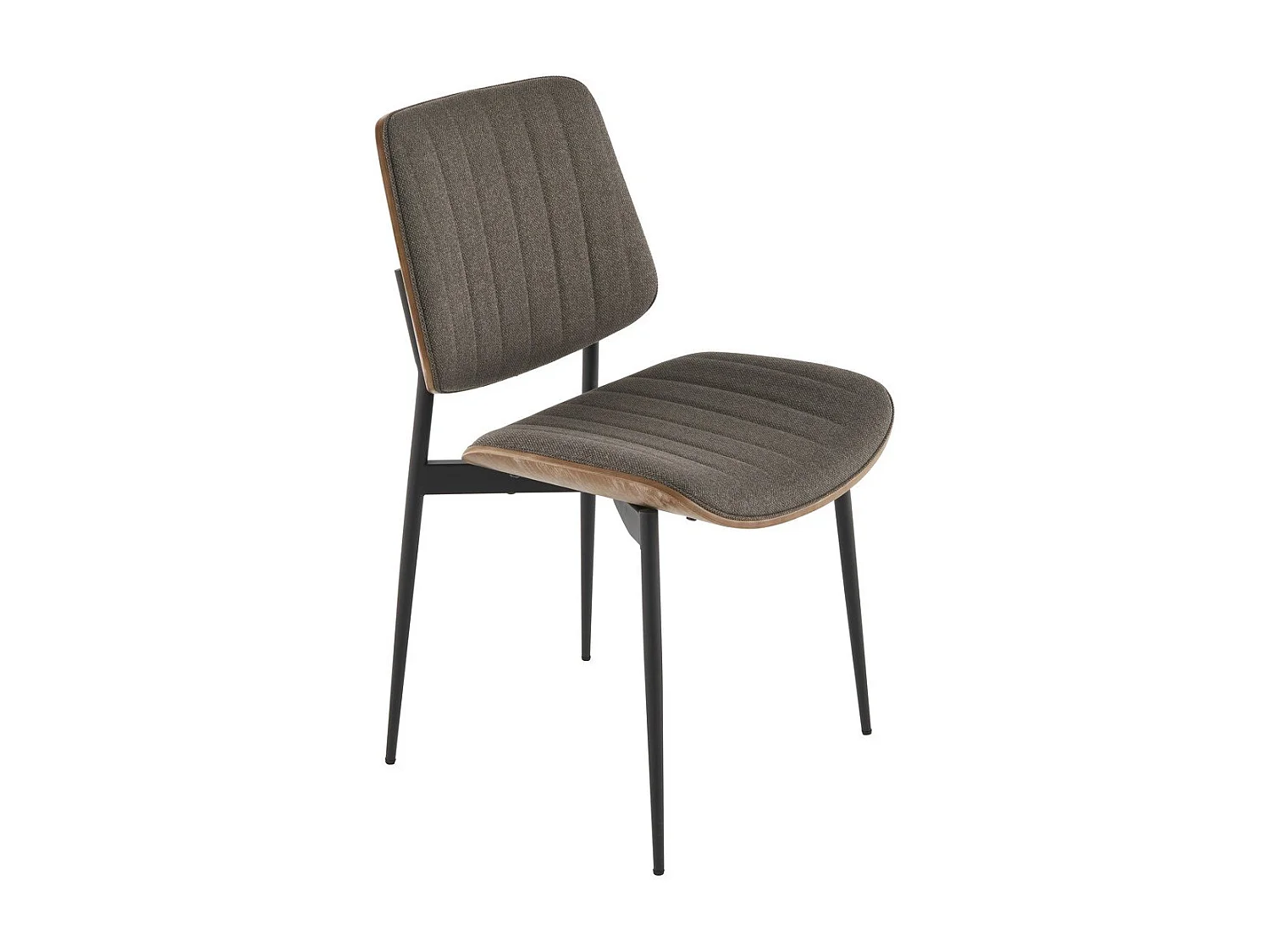 Set mit 6 Stühlen aus taupefarbenem Steppstoff H82,5 cm - GISELLE