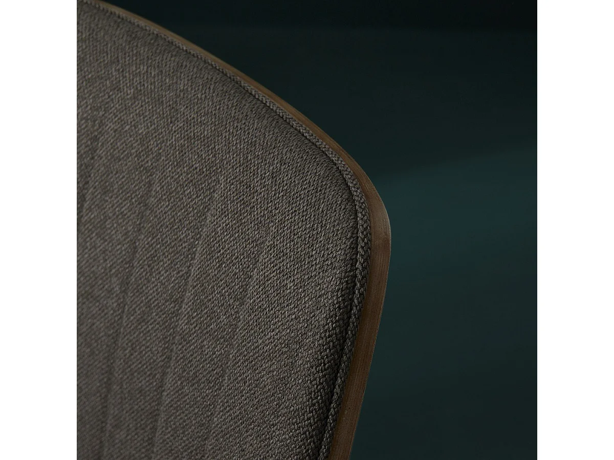 Lot de 6 chaises en tissu matelassé taupe H82,5 cm - GISELLE