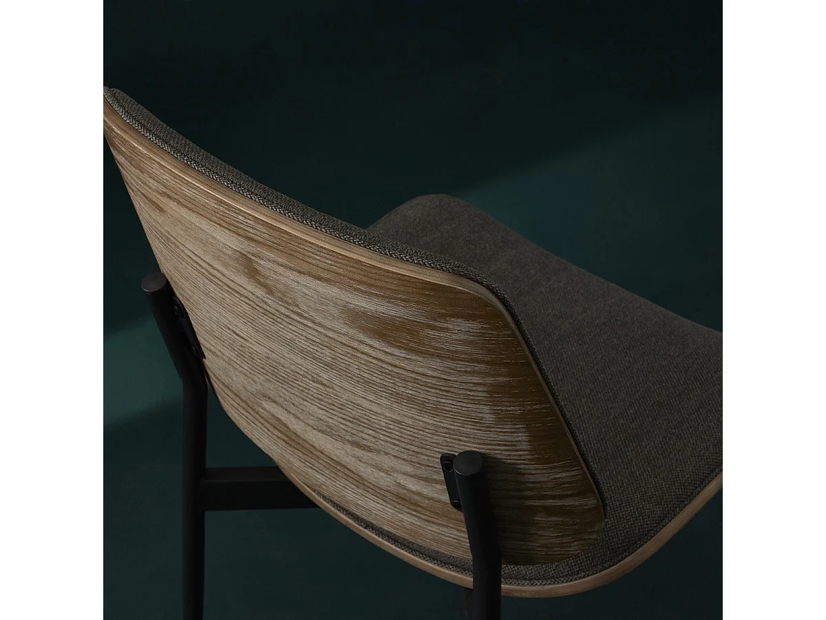 Lot de 6 chaises en tissu matelassé taupe H82,5 cm - GISELLE