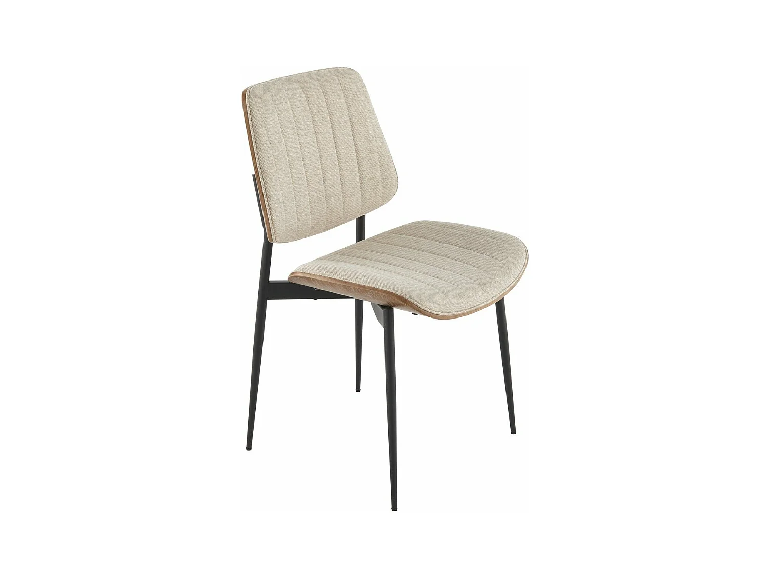 Lot de 2 chaises en tissu matelassé beige H82,5 cm - GISELLE