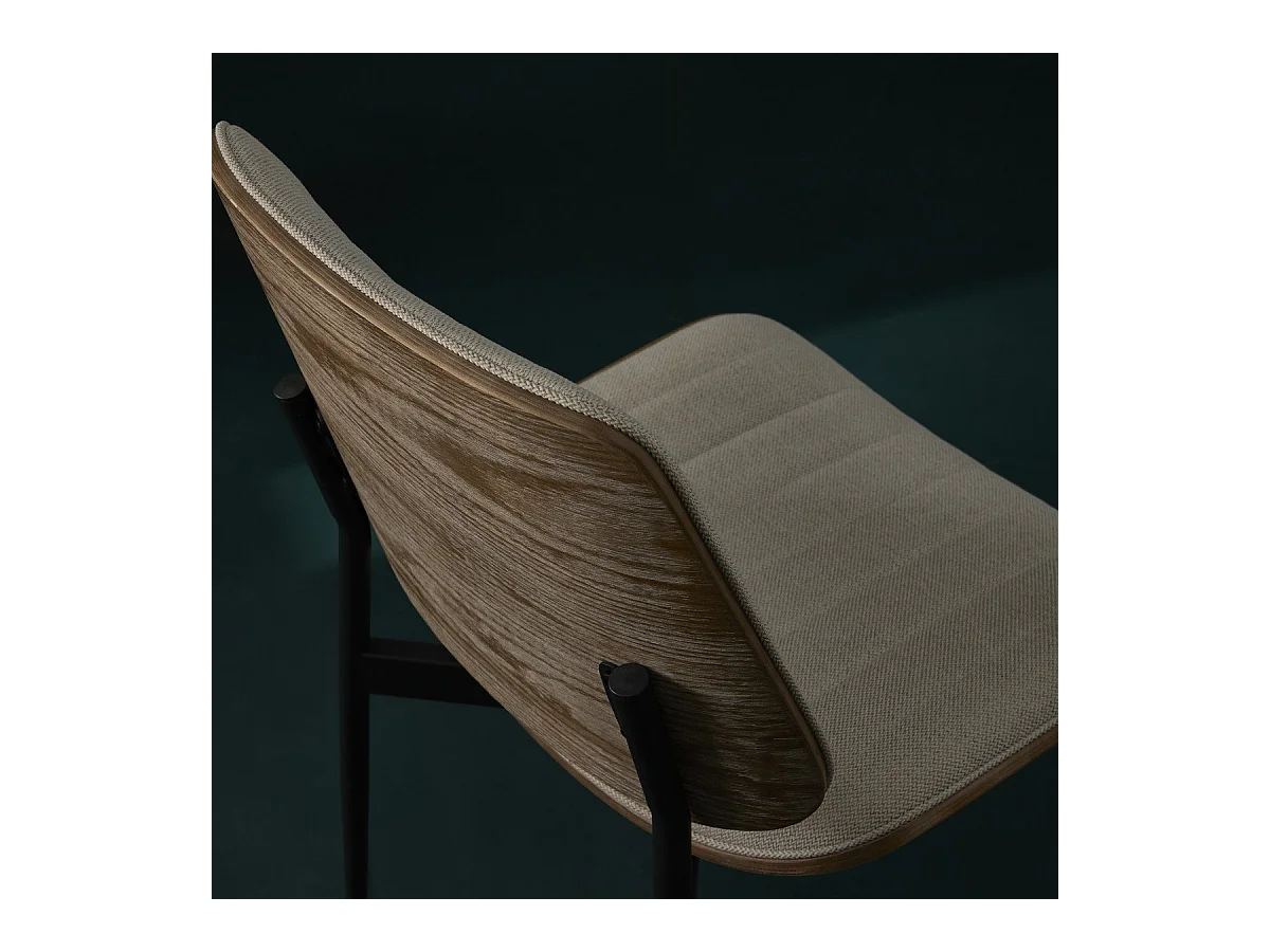 Lot de 2 chaises en tissu matelassé beige H82,5 cm - GISELLE