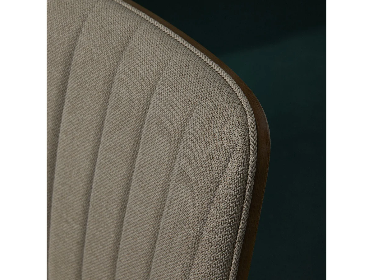 Lot de 2 chaises en tissu matelassé beige H82,5 cm - GISELLE