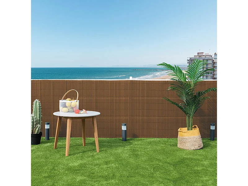 Cañizo pvc essential recycane doble cara 20mm marron 0,9X3 M