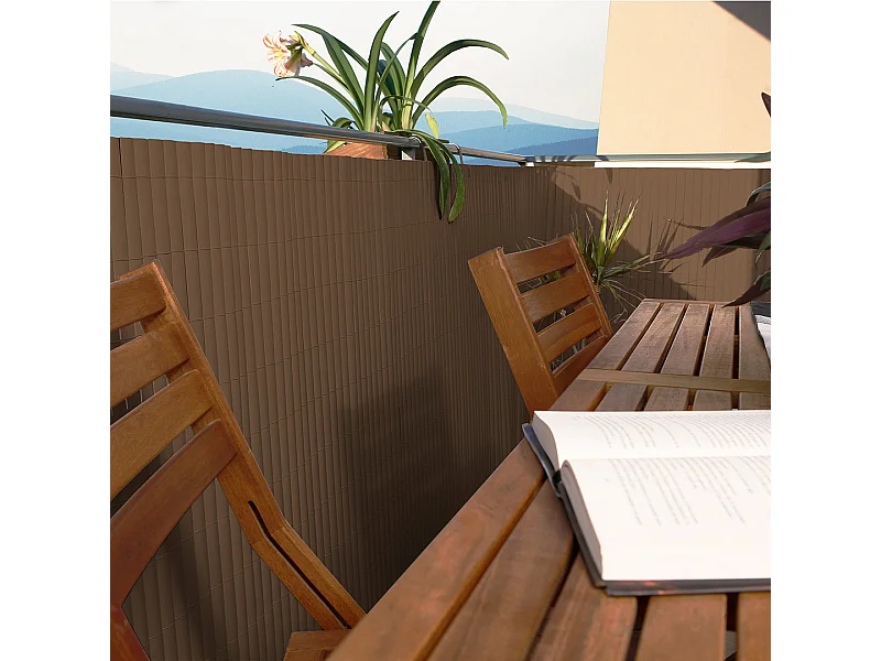 CAÑIZO PVC ELEGANCE RECYCANE DOBLE CARA 30 MM MARRÓN 1,5X3 M