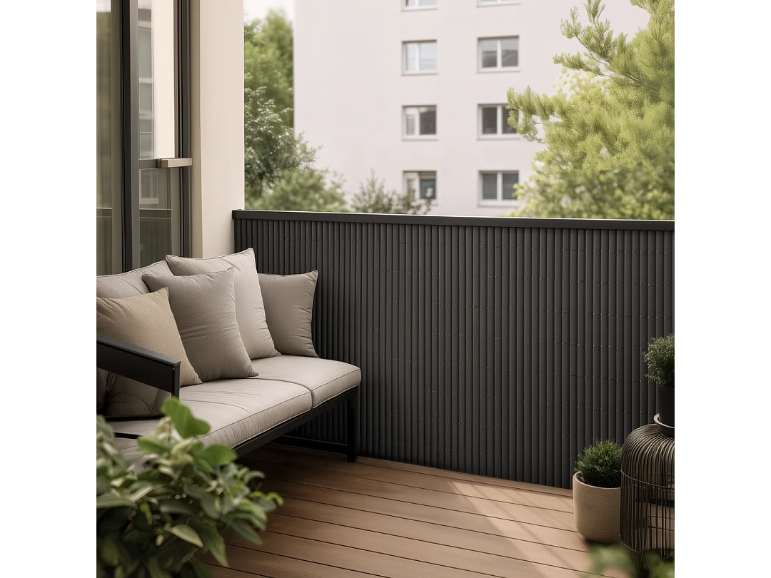 Cañizo pvc essential recycane doble cara 20 mm antracita 1,8X3 M