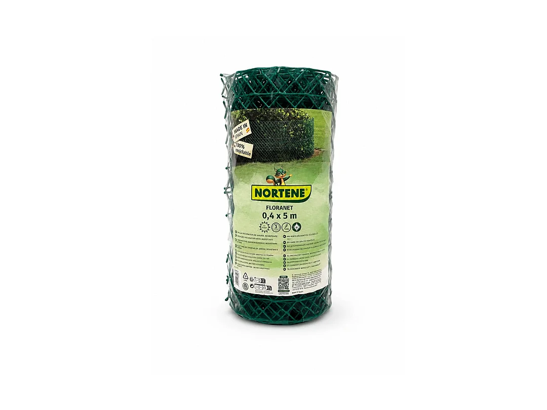 Malla plastica cuadrada para perterres floranet verde nortene 0.6X5 M