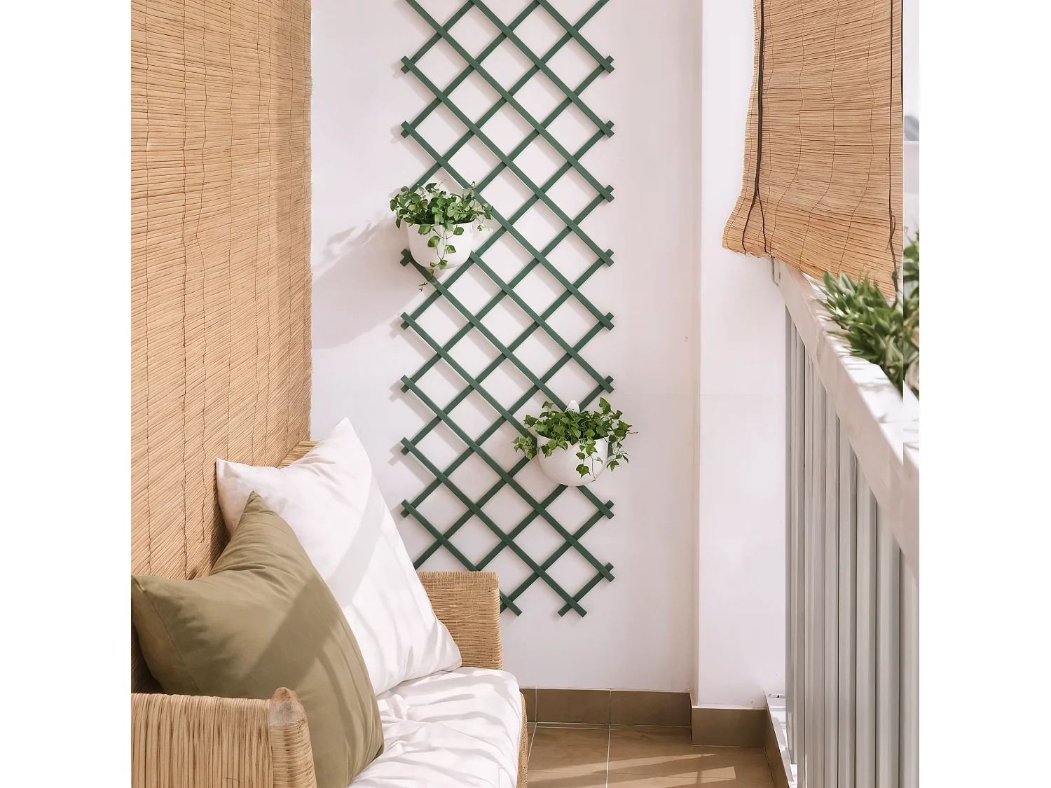 Celosía extensible pvc trelliflex verde nortene 0.5X1.5 M