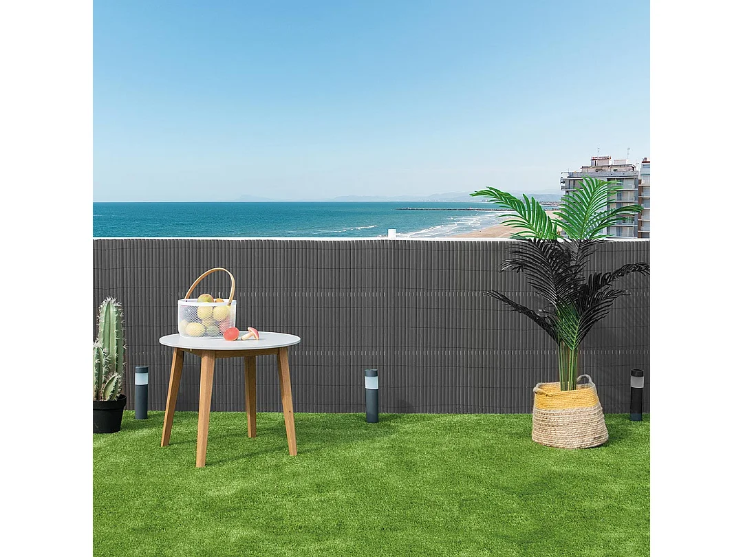 CAÑIZO PVC ESSENTIAL RECYCANE DOBLE CARA 20MM ANTRACITA 2X3 M