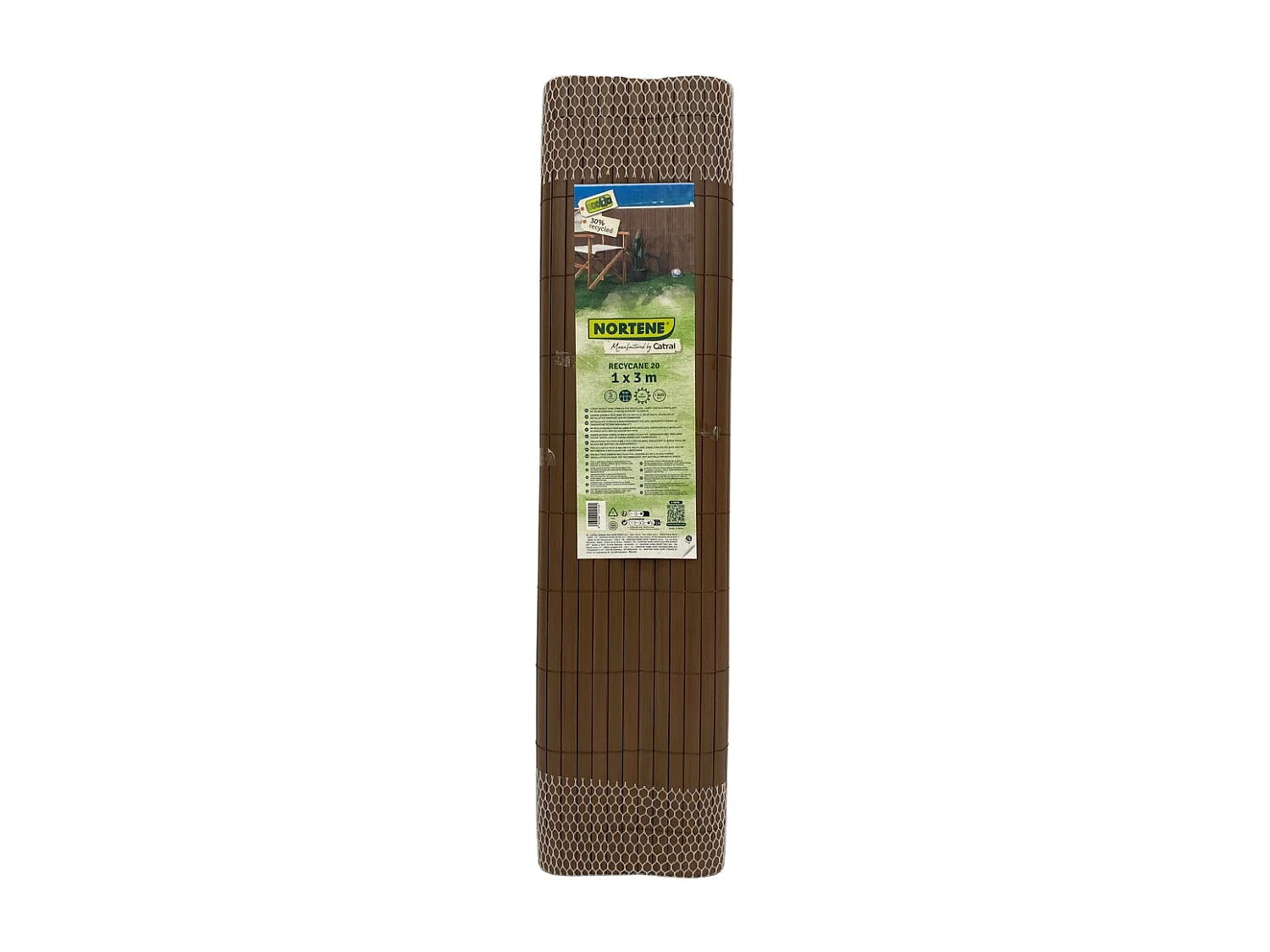 Cañizo pvc essential recycane doble cara 20 mm marron 1,8X3 M