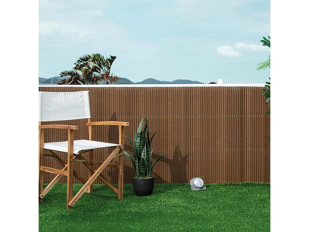 Cañizo pvc lite doble cara 16 mm marrón 1X3 M