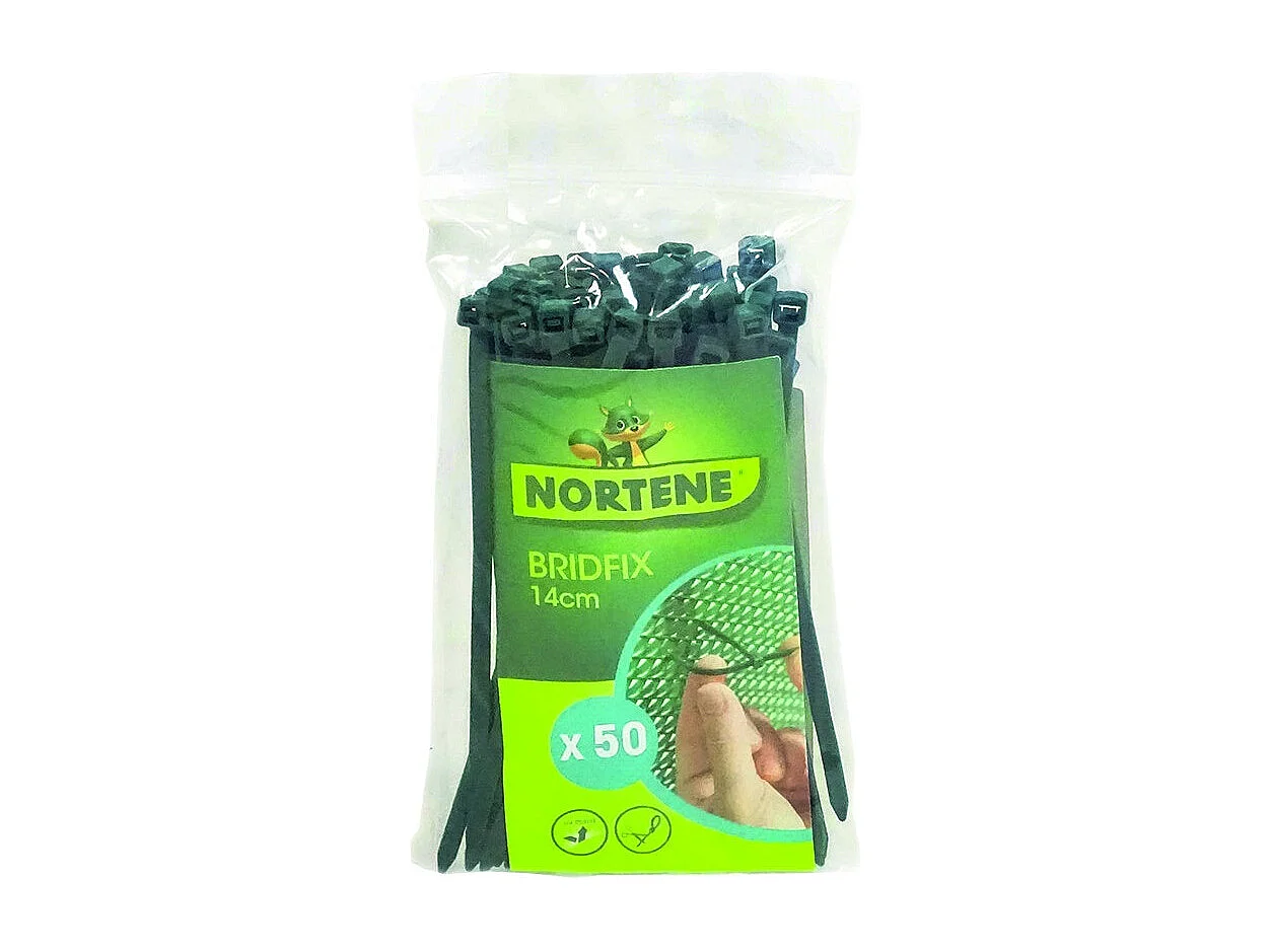 BRIDAS DE FIJACION 19 CM VERDE NORTENE 1 X 2M