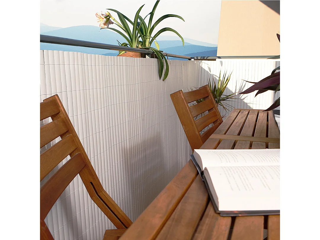 CAÑIZO PVC ELEGANCE RECYCANE DOBLE CARA 30MM BLANCO 1X3 M