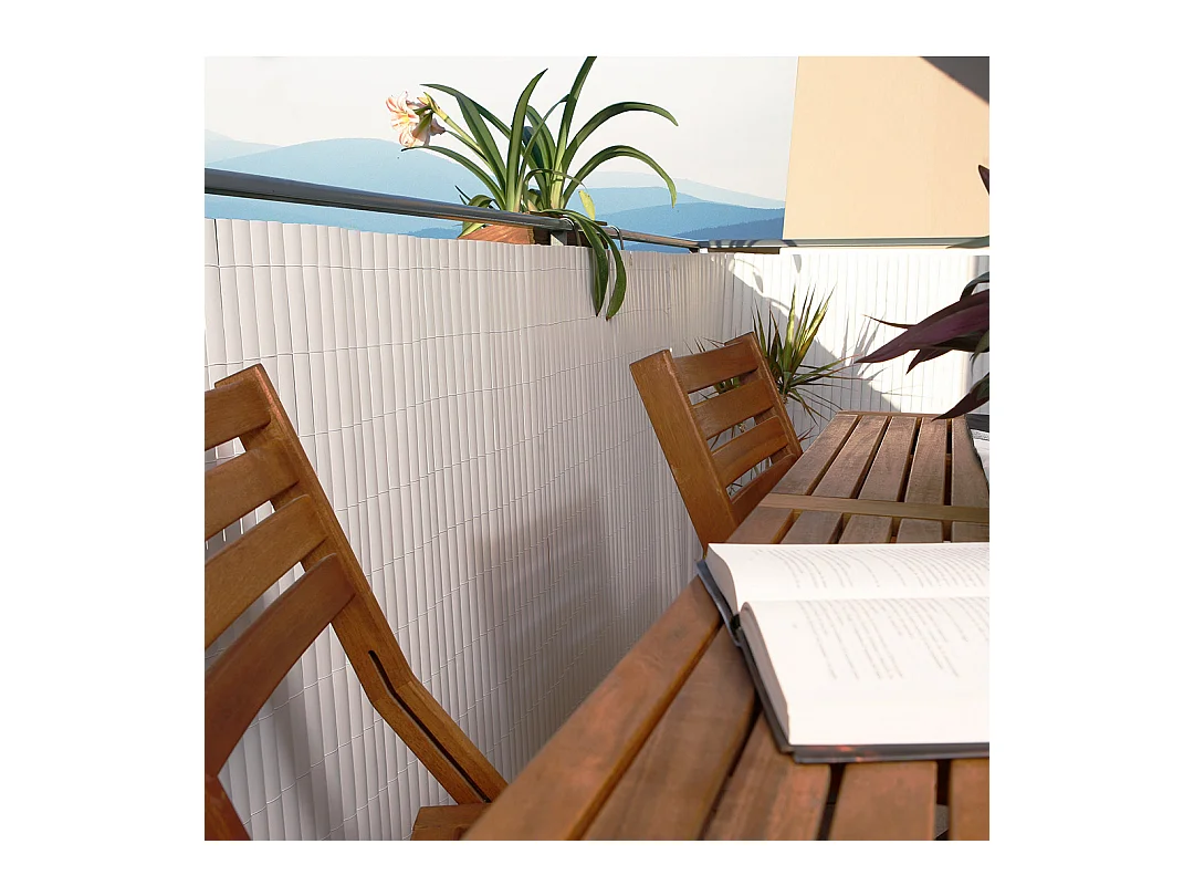 CAÑIZO PVC ELEGANCE RECYCANE DOBLE CARA 30MM BLANCO 1X3 M