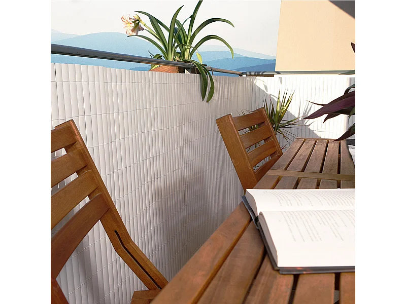 Cañizo pvc elegance recycane doble cara 30mm blanco 1X3 M