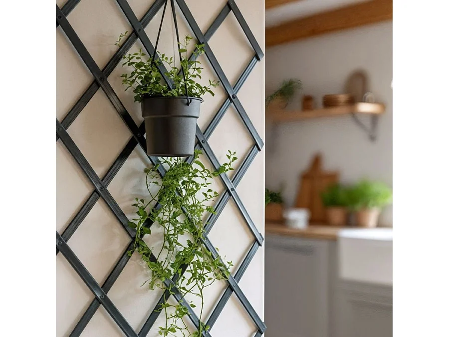 Celosia extensible pvc trelliflex antracita nortene 1X2 M