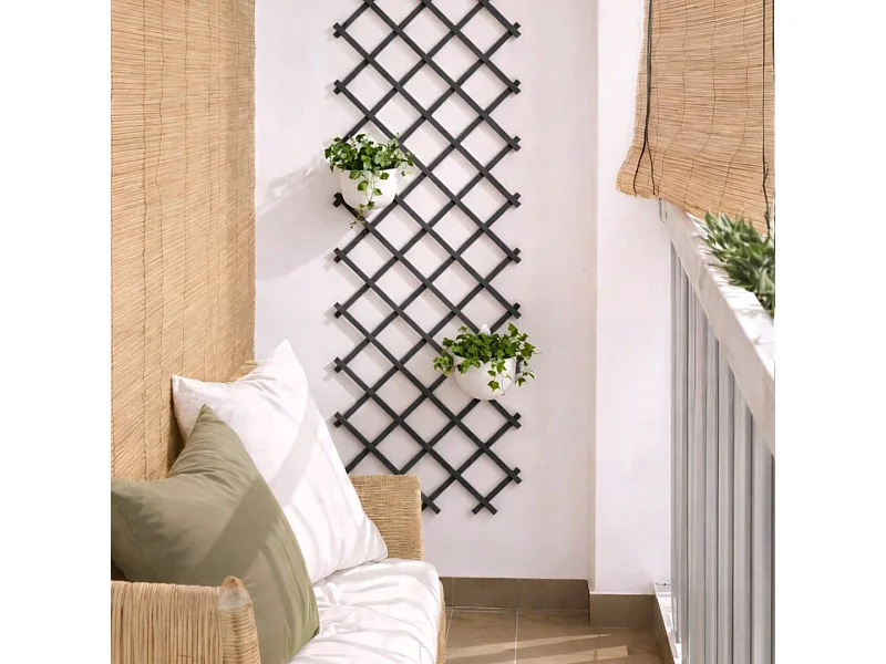 Celosia extensible pvc trelliflex antracita nortene 1X2 M