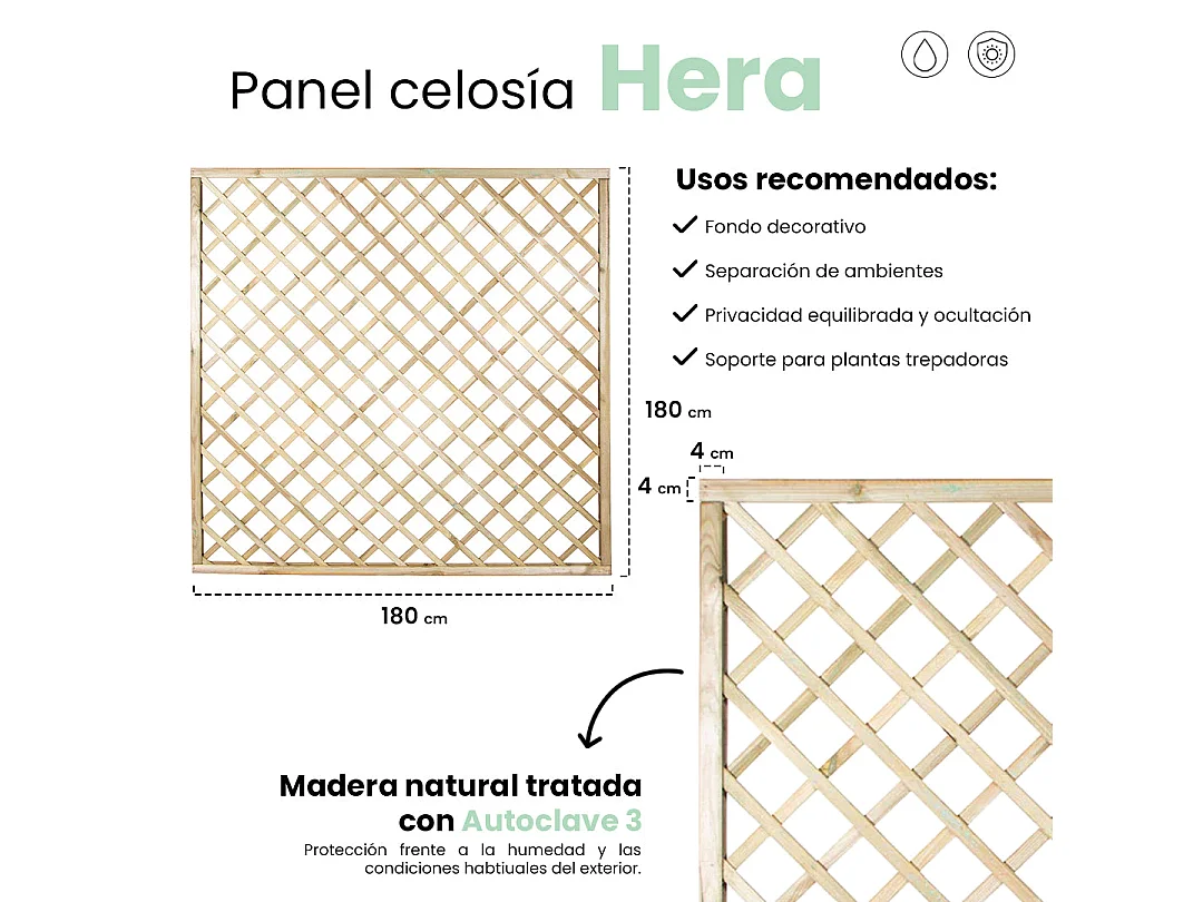 PANEL DE CELOSIA 180X180 CM NORTENE