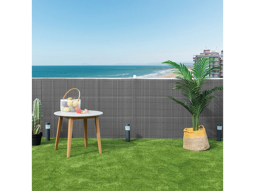 CAÑIZO PVC ESSENTIAL RECYCANE DOBLE CARA 20MM ANTRACITA 1,5X3 M