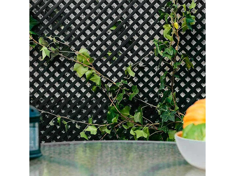 Celosía fija pvc antracita 18 mm nortene 0.8 X 1.15 M