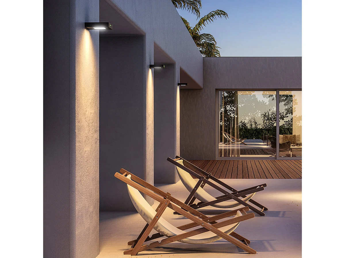 Applique murale solaire ALA Noir Aluminium H3cm