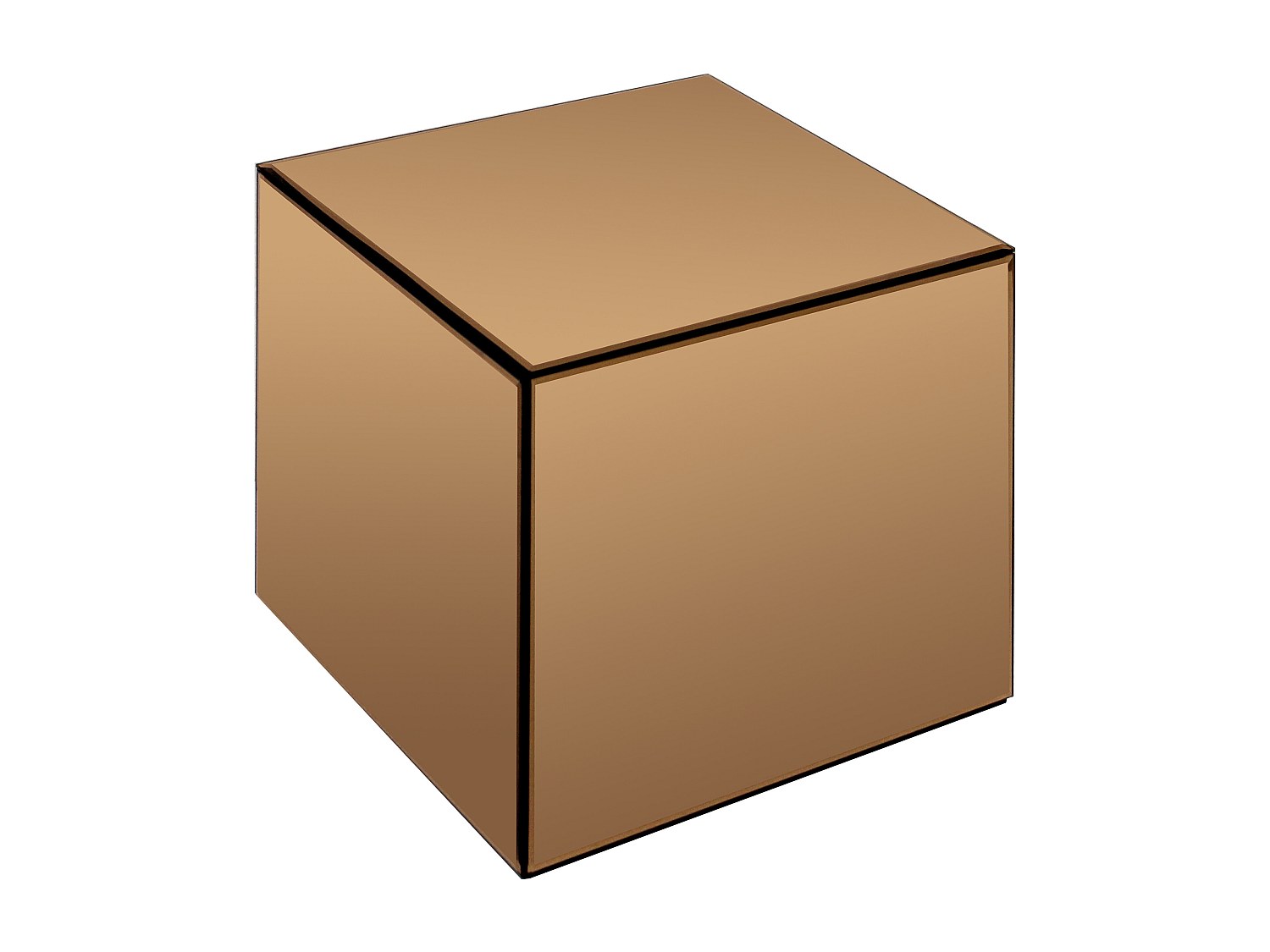 Beistelltisch mit Rauchspiegelglas und MDF - Braun - CUBIX von Pascal MORAB günstig online kaufen