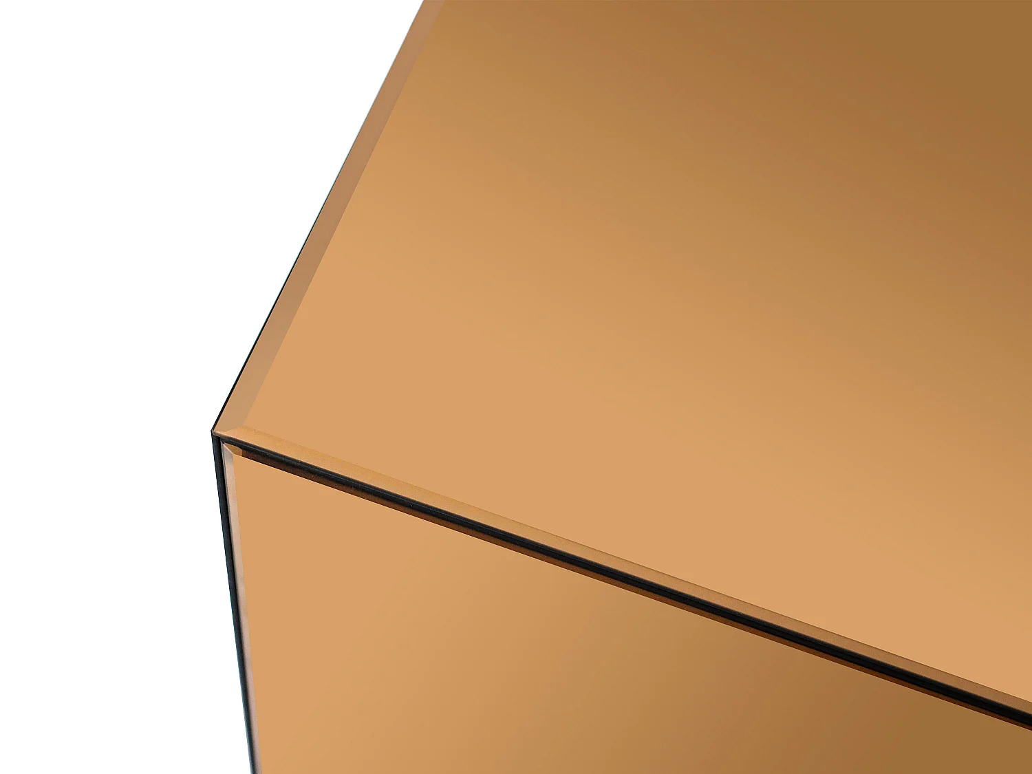 Table d'appoint en miroir fumé et MDF - Marron - CUBIX de Pascal MORABITO