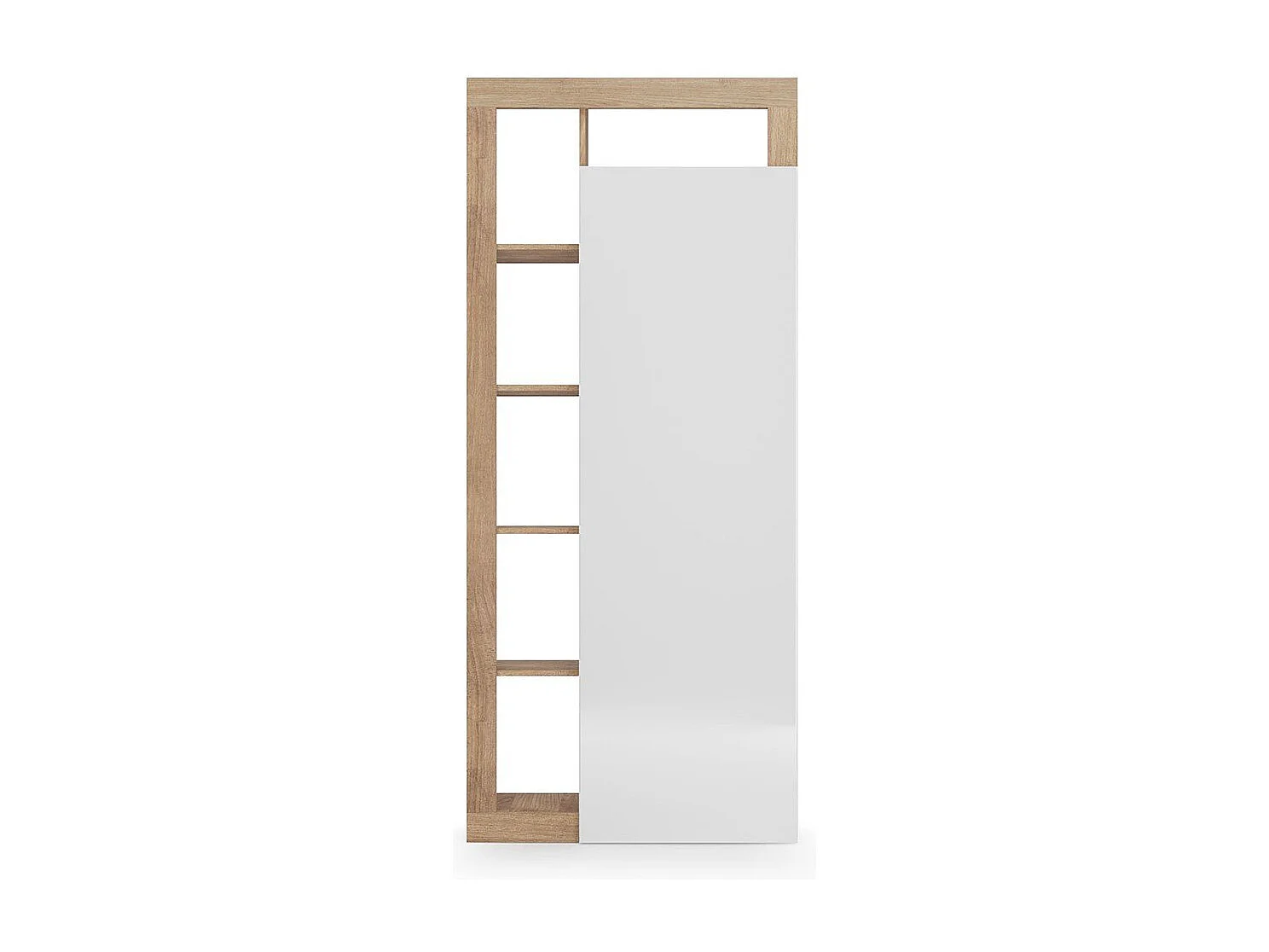Armoire de rangement 1 porte avec miroir  H210 cm - HAMBURG