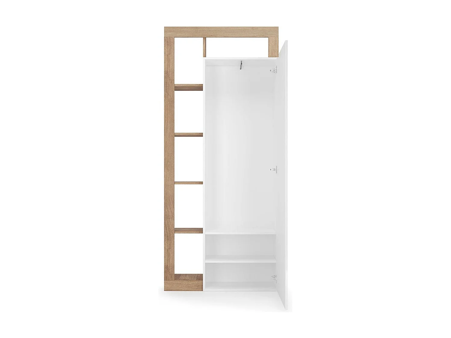 Armoire de rangement 1 porte avec miroir  H210 cm - HAMBURG