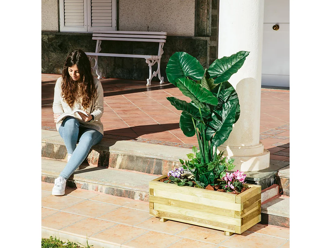 Jardinera rectangular Dora 90x40x33 cm nortene 90X40 CM
