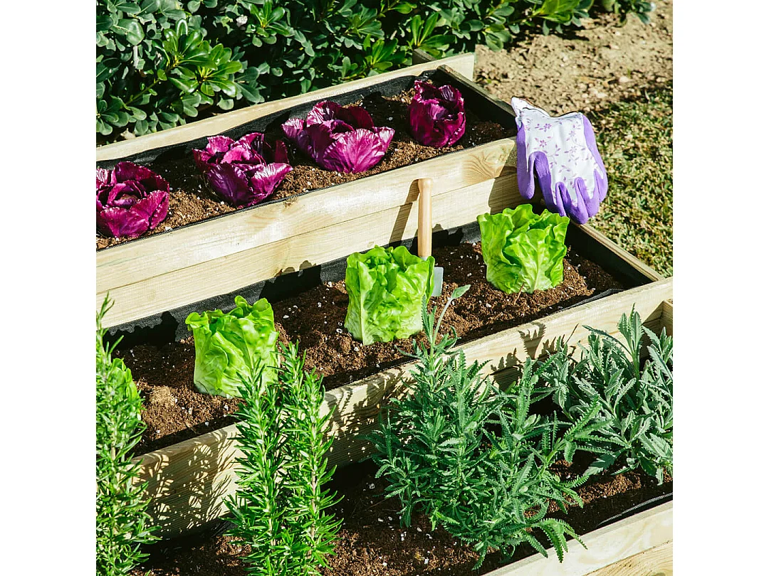 HUERTO URBANO 3 ALTURAS STEPNATURE 113X88X40 CM