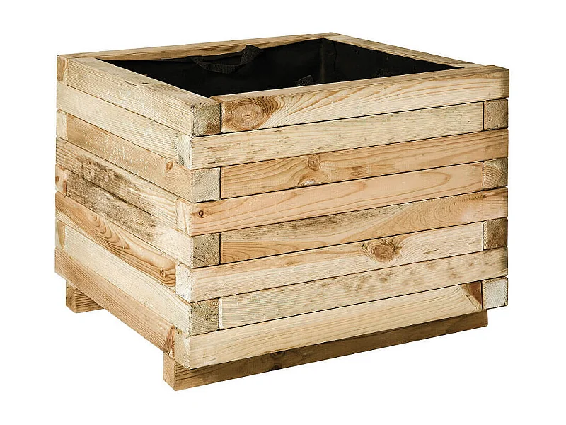 Jardinera cuadrada 50x50x40 cm madera de pino 50 X 50CM