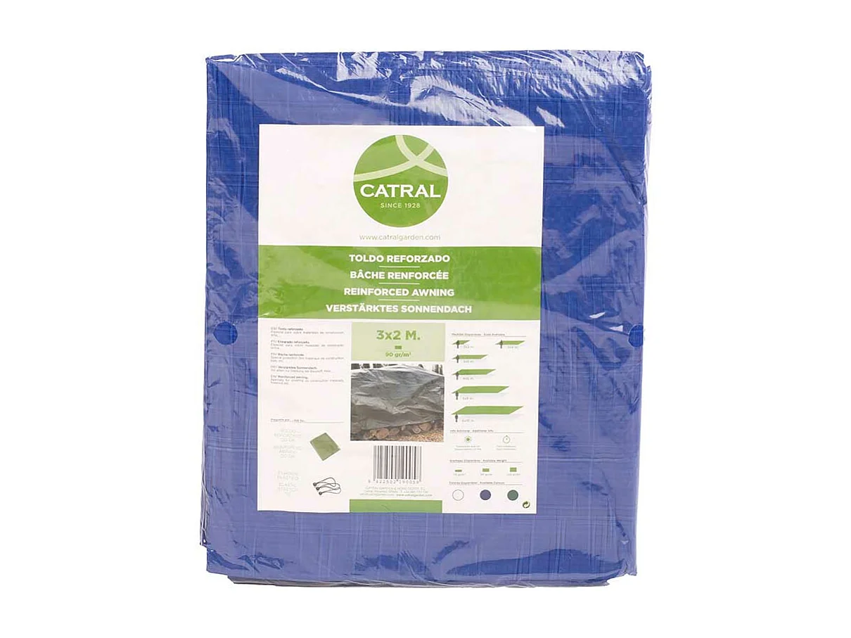 TOLDO REFORZADO POLIETILENO AZUL 90 GR 5X8M