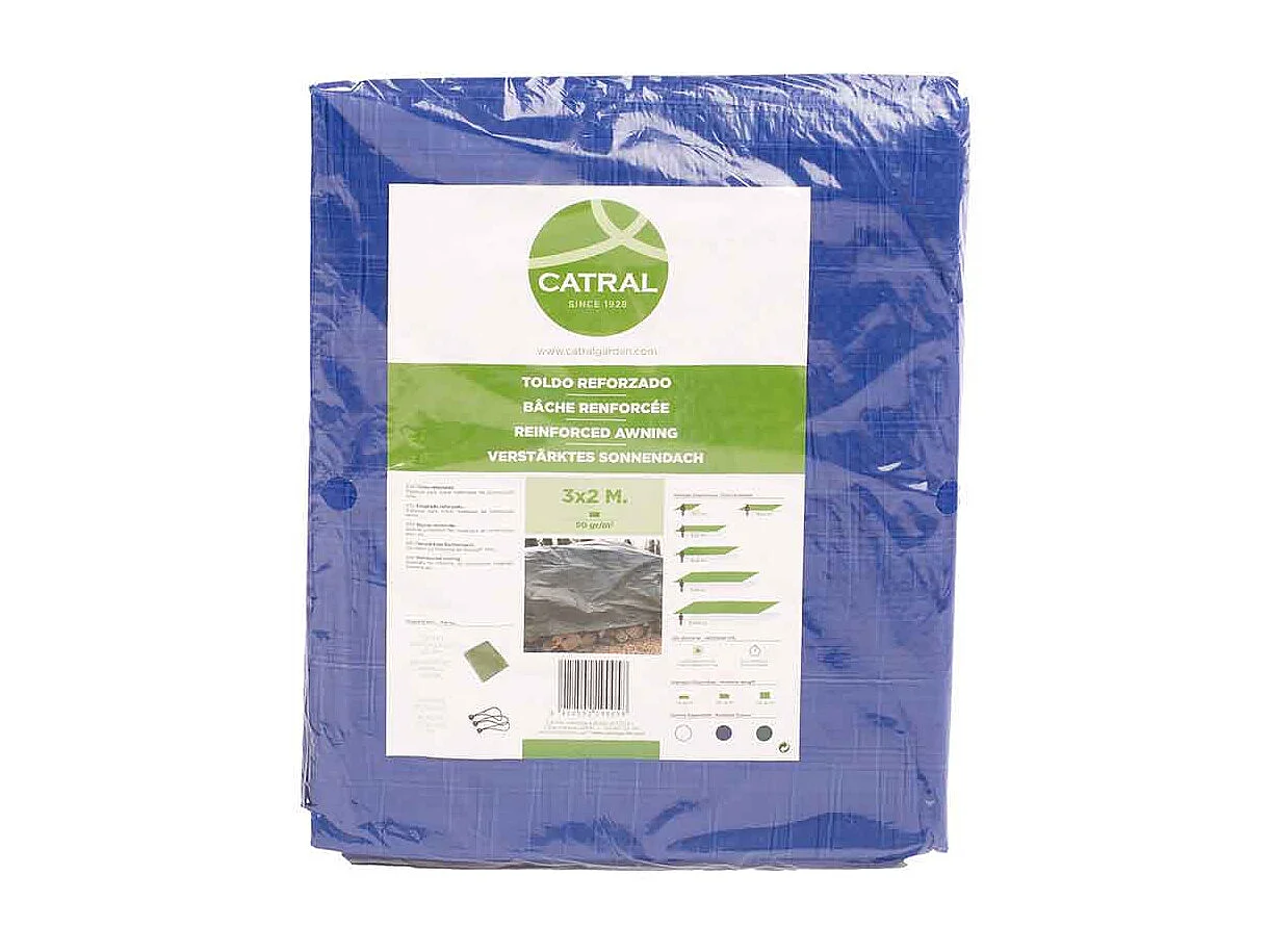 Toldo reforzado polietileno azul 90 gr 5X8M