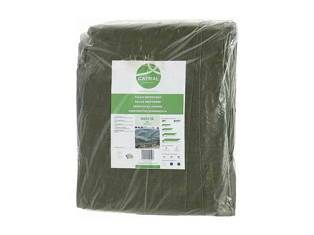 Toldo reforzado polietileno verde 120 gr 3X4M