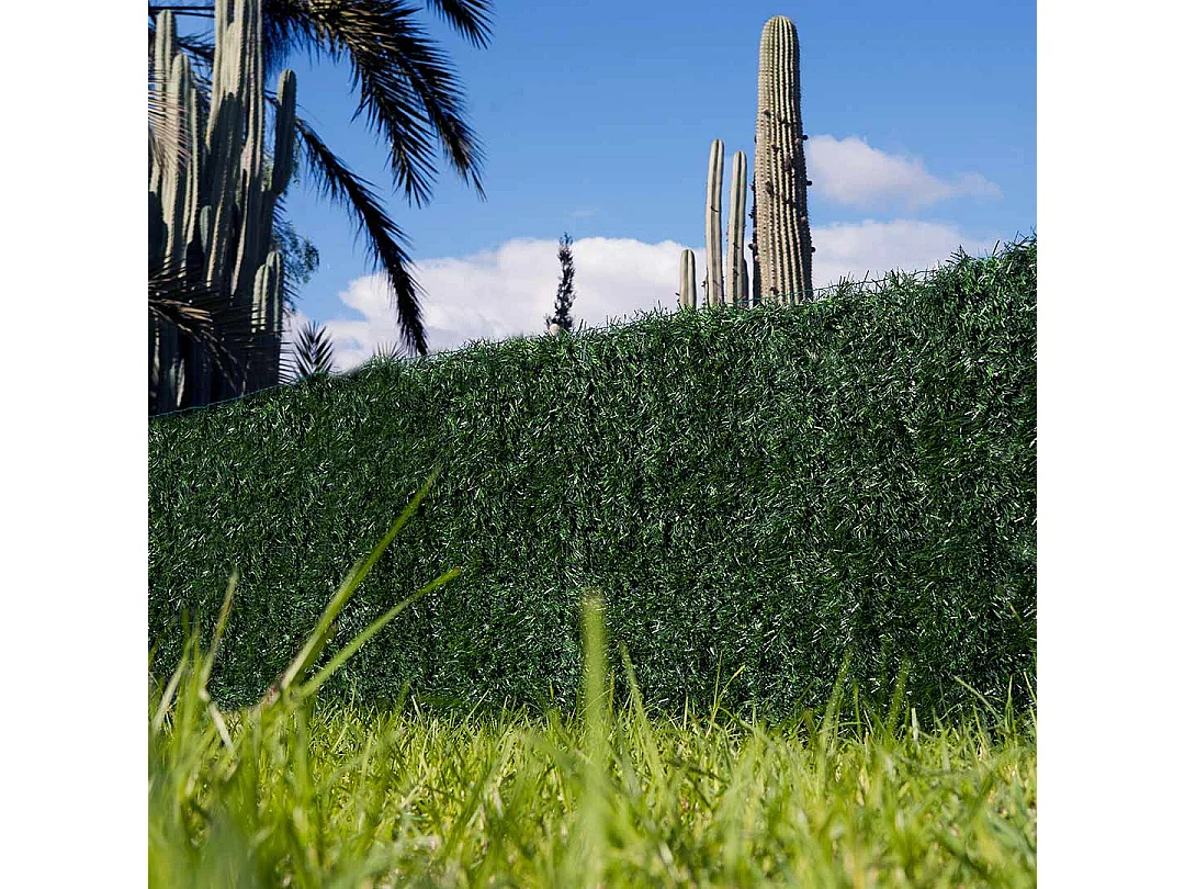 Künstliche Dichte Seto Maximale Verdeckung Catral Garden 42 Stäbe PVC Grün Bicolor UV-beständig Regen Garten Terrasse Pool