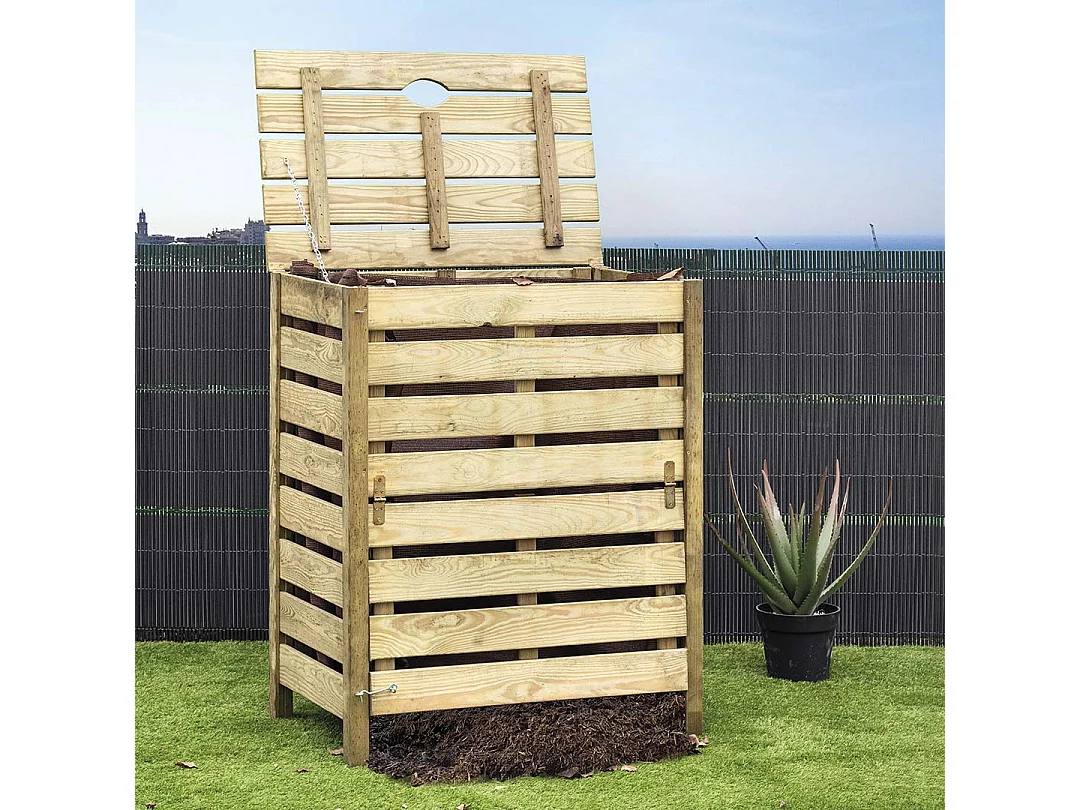 COMPOSTADOR DE MADERA FARMBOX 80X50X100 CM