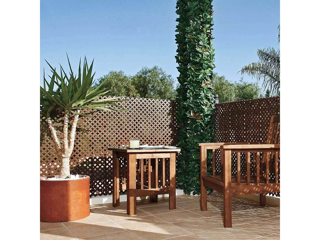 Celosía fija pvc marrón 18 mm 0.6 X 1.15 M