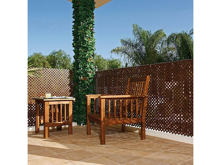 CELOSÍA FIJA PVC MARRÓN 18 MM 0.8 X 1.15 M