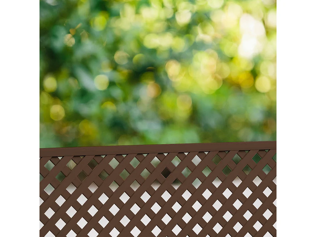 Celosía fija pvc marrón 18 mm 0.8 X 1.15 M