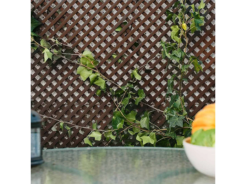 Celosía fija pvc marrón 18 mm 0.8 X 1.15 M