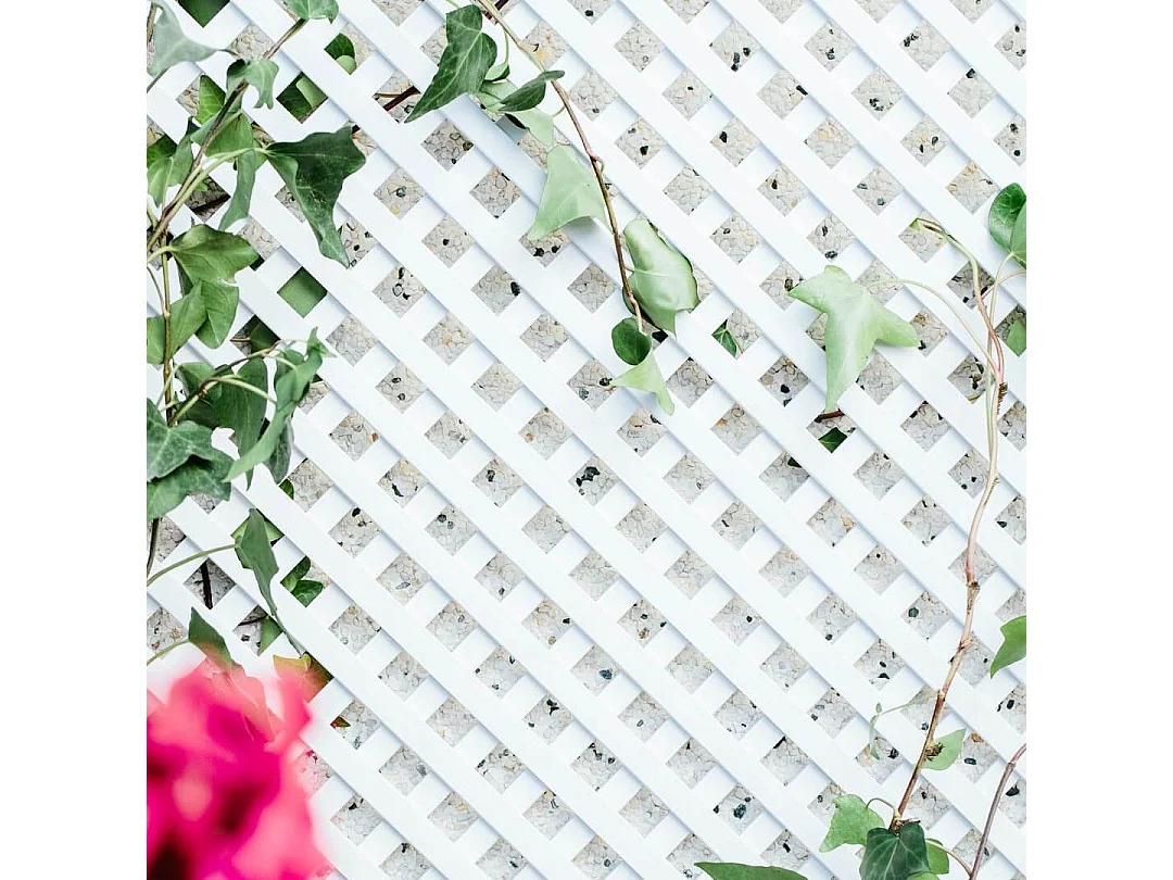 Celosía fija pvc blanca 18 mm nortene 0.6 X 1.15 M