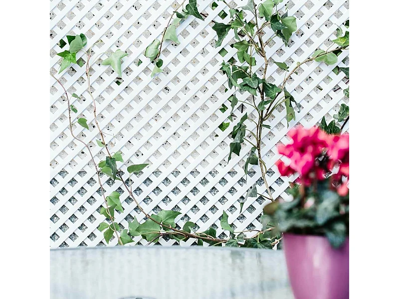 Celosía fija pvc blanca 18 mm nortene 0.6 X 1.15 M