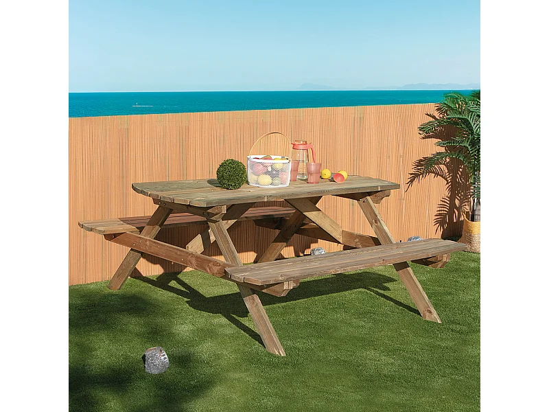MESA PICNIC MADERA DE PINO 72X172X159 CM NORTENE
