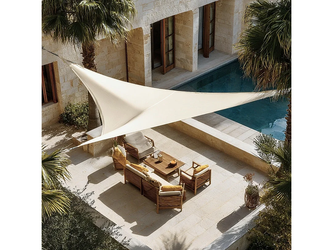 Vela de sombreo sunnet kit elastic triangular 3,4 x 3,4 x 3,4 m nortene 3.4X3.4M